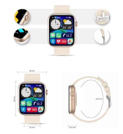 Smartwatch Damski Gravity GT3-6 Smartwatch Damski Gravity GT3-6