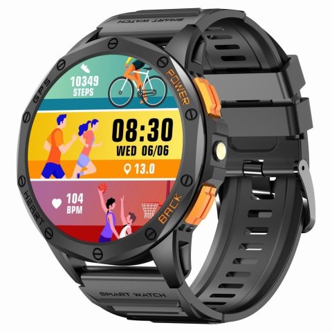 Smartwatch Męski GRAVITY GPS GT24-3 Czarny Pasek Silikonowy + Pomarańczowy Pasek Silikonowy Smartwatch Męski GRAVITY GPS GT24-3 Czarny Pasek Silikonowy + Pomarańczowy Pasek Silikonowy