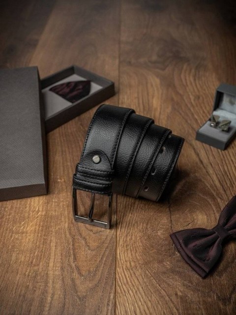 Elegancki pasek męski ze skóry naturalnej o wyrazistej fakturze - Rovicky Elegancki pasek męski ze skóry naturalnej o wyrazistej fakturze - Rovicky