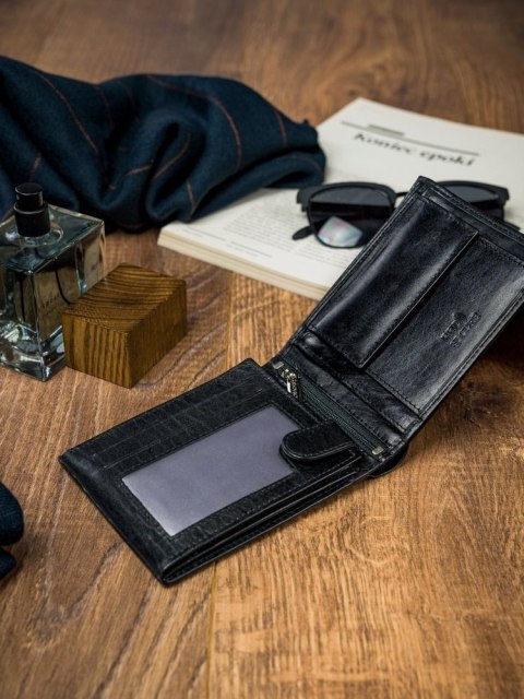 Piękny duży portfel męski ze skóry licowej - Rovicky Piękny duży portfel męski ze skóry licowej - Rovicky