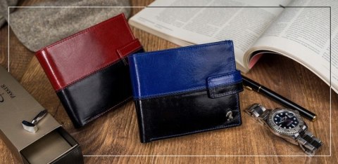 Skórzany portfel poziomy składany - Rovicky Skórzany portfel poziomy składany - Rovicky