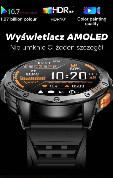 Smartwatch Męski GRAVITY GPS GT24-5 Czarny Pasek Silikonowy + Zielony Pasek Silikonowy Smartwatch Męski GRAVITY GPS GT24-5 Czarny Pasek Silikonowy + Zielony Pasek Silikonowy