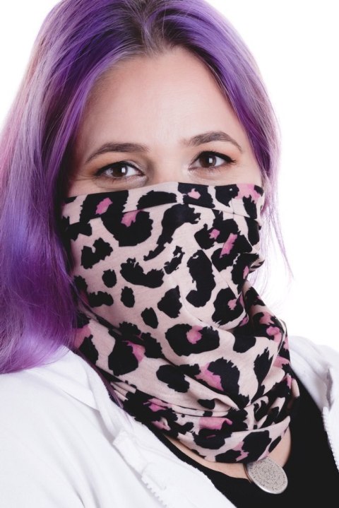 Komin damski z nadrukiem w panterkę, chusta Rovicky Komin damski z nadrukiem w panterkę, chusta Rovicky