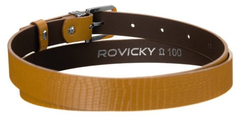 Oryginalny, skórzany pasek damski, wzór skóry węża - Rovicky Oryginalny, skórzany pasek damski, wzór skóry węża - Rovicky