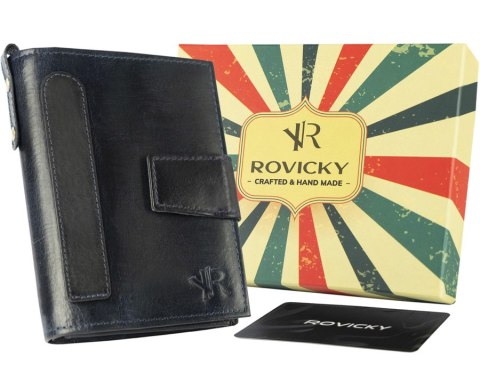 Skórzany portfel męski w stylu retro - Rovicky Skórzany portfel męski w stylu retro - Rovicky