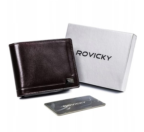 Skórzany, rozbudowany portfel męski RFID - Rovicky Skórzany, rozbudowany portfel męski RFID - Rovicky