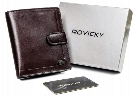 Elegancki portfel męski ze skóry naturalnej - Rovicky Elegancki portfel męski ze skóry naturalnej - Rovicky