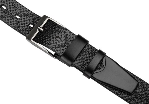 Pasek skórzany męski z tłoczeniem croco - Peterson Pasek skórzany męski z tłoczeniem croco - Peterson