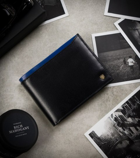 Portfel męski skórzany N992-RVT Black+Navy Portfel męski skórzany N992-RVT Black+Navy