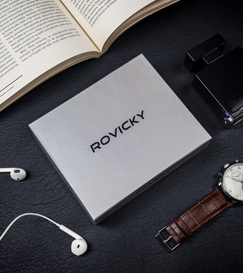 Skórzany portfel męski z ochroną RFID - Rovicky Skórzany portfel męski z ochroną RFID - Rovicky
