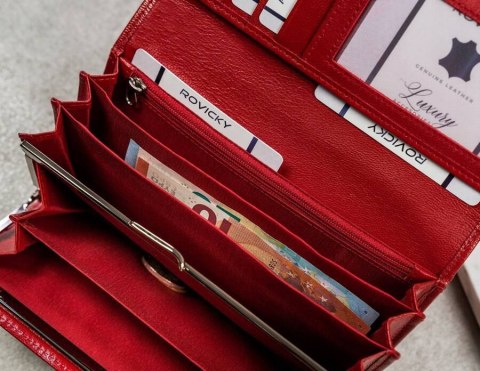 Pojemny, poziomy portfel damski ze skóry naturalnej z systemem RFID - Cavaldi Pojemny, poziomy portfel damski ze skóry naturalnej z systemem RFID - Cavaldi