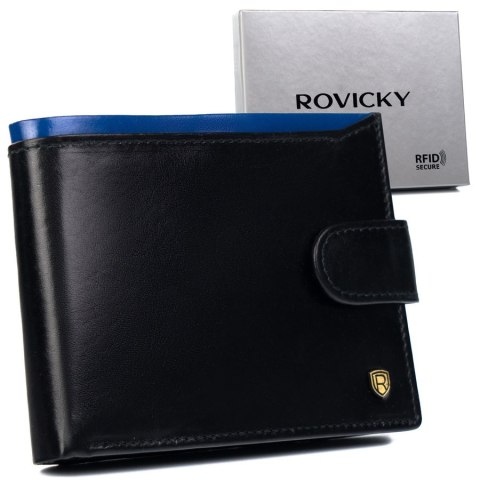 Skórzany portfel męski z kieszenią na dowód rejestracyjny - Rovicky Skórzany portfel męski z kieszenią na dowód rejestracyjny - Rovicky
