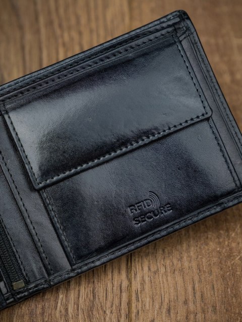 Skórzany portfel męski z systemem RFID - Rovicky Skórzany portfel męski z systemem RFID - Rovicky