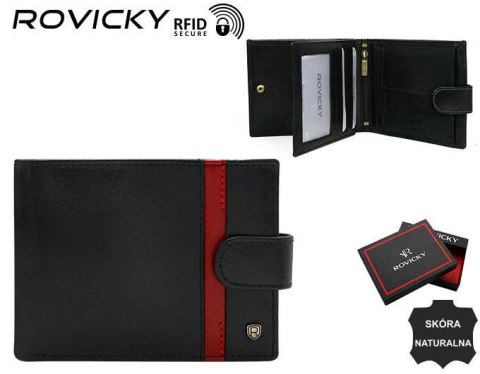 Duży portfel męski ze skóry naturalnej — Rovicky Duży portfel męski ze skóry naturalnej — Rovicky