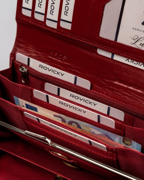 Duży skórzany portfel z systemem RFID Protect - Rovicky Duży skórzany portfel z systemem RFID Protect - Rovicky