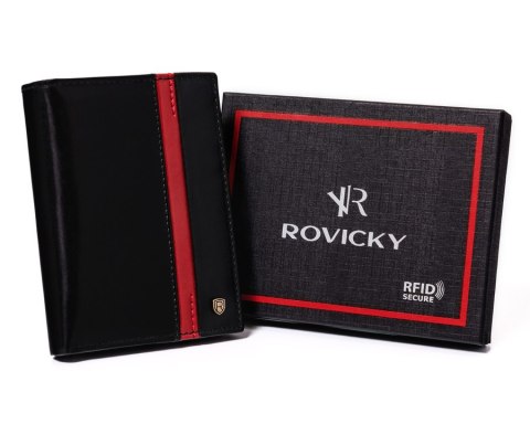 Pionowy portfel męski z zasuwanym schowkiem — Rovicky Pionowy portfel męski z zasuwanym schowkiem — Rovicky