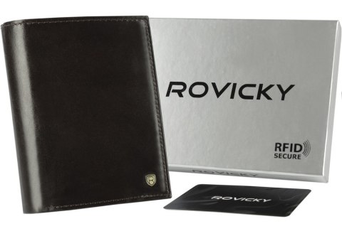 Pionowy, skórzany portfel męski bez zapięcia - Rovicky Pionowy, skórzany portfel męski bez zapięcia - Rovicky