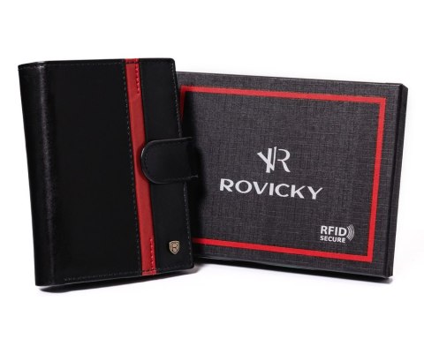 Skórzany portfel męski z zabezpieczeniem RFID Protect — Rovicky Skórzany portfel męski z zabezpieczeniem RFID Protect — Rovicky