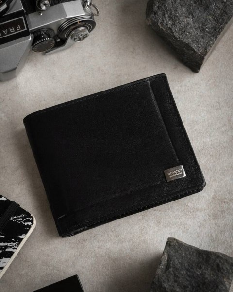 Klasyczny, elegancki portfel męski ze skóry naturalnej - Rovicky Klasyczny, elegancki portfel męski ze skóry naturalnej - Rovicky