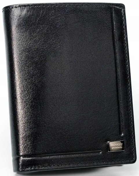 Skórzany portfel męski z systemem RFID Protect - Rovicky Skórzany portfel męski z systemem RFID Protect - Rovicky