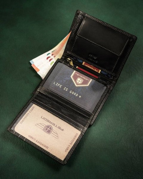 Elegancki, skórzany portfel męski z systemem RFID - Peterson Elegancki, skórzany portfel męski z systemem RFID - Peterson