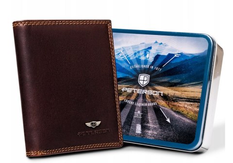 Elegancki, skórzany portfel męski z systemem RFID - Peterson Elegancki, skórzany portfel męski z systemem RFID - Peterson