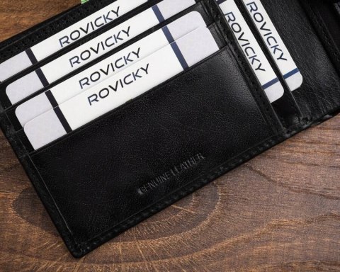 Duży, skórzany portfel męski z systemem RFID - Rovicky Duży, skórzany portfel męski z systemem RFID - Rovicky
