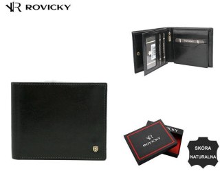 Duży portfel męski ze skóry naturalnej - Rovicky
