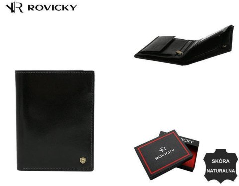 Duży, skórzany portfel męski bez zapięcia - Rovicky Duży, skórzany portfel męski bez zapięcia - Rovicky