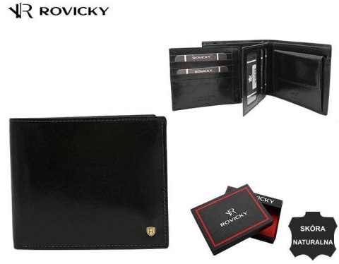 Duży, skórzany portfel męski bez zapięcia - Rovicky Duży, skórzany portfel męski bez zapięcia - Rovicky