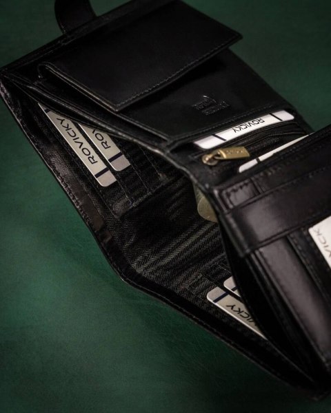 Duży, skórzany portfel męski z systemem RFID - Rovicky Duży, skórzany portfel męski z systemem RFID - Rovicky