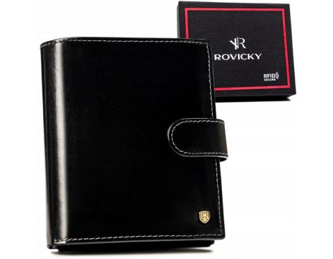 Duży, skórzany portfel męski z systemem RFID - Rovicky Duży, skórzany portfel męski z systemem RFID - Rovicky