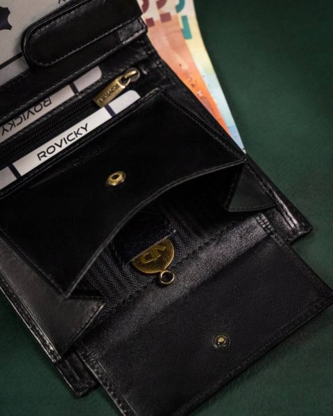 Duży, skórzany portfel męski z systemem RFID - Rovicky Duży, skórzany portfel męski z systemem RFID - Rovicky