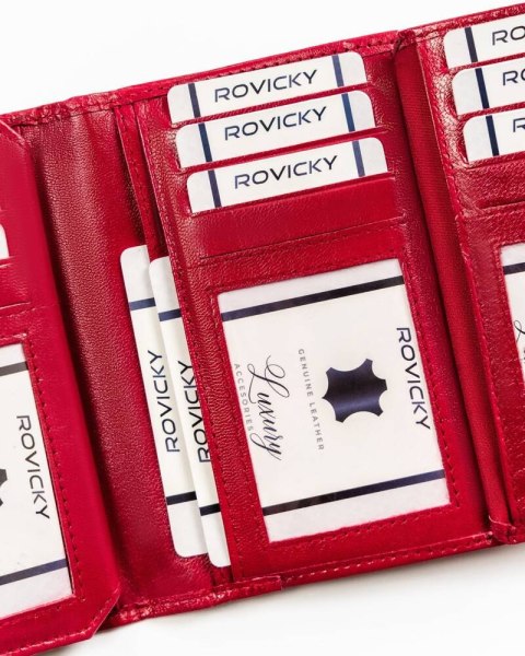 Elegancki portfel damski ze skóry naturalnej - Rovicky Elegancki portfel damski ze skóry naturalnej - Rovicky