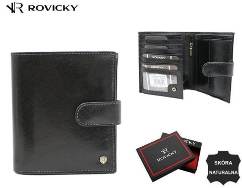 Skórzany, duży portfel męski z systemem RFID - Rovicky Skórzany, duży portfel męski z systemem RFID - Rovicky