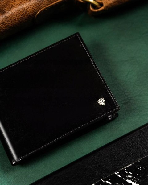 Skórzany portfel męski z systemem RFID - Rovicky Skórzany portfel męski z systemem RFID - Rovicky