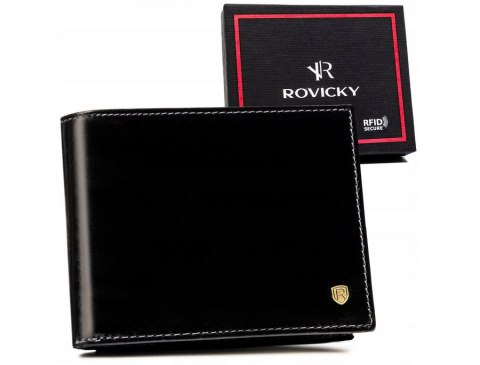 Skórzany portfel męski z systemem RFID - Rovicky Skórzany portfel męski z systemem RFID - Rovicky