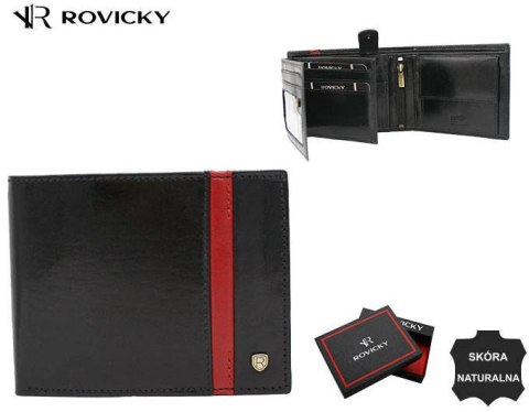 Duży portfel męski ze skóry naturalnej - Rovicky Duży portfel męski ze skóry naturalnej - Rovicky
