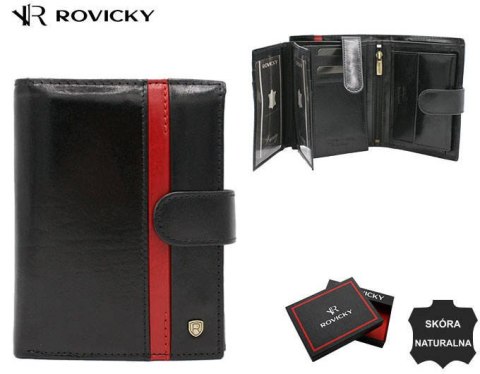 Duży, skórzany portfel męski z systemem RFID - Rovicky Duży, skórzany portfel męski z systemem RFID - Rovicky