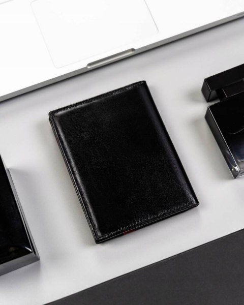 Duży, skórzany portfel męski z systemem RFID bez zapięcia zewnętrznego - Rovicky Duży, skórzany portfel męski z systemem RFID bez zapięcia zewnętrznego - Rovicky