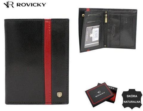 Duży, skórzany portfel męski z systemem RFID bez zapięcia zewnętrznego - Rovicky Duży, skórzany portfel męski z systemem RFID bez zapięcia zewnętrznego - Rovicky