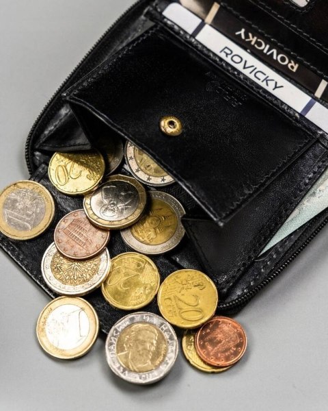 Mały, skórzany portfel męski na suwak - Rovicky Mały, skórzany portfel męski na suwak - Rovicky