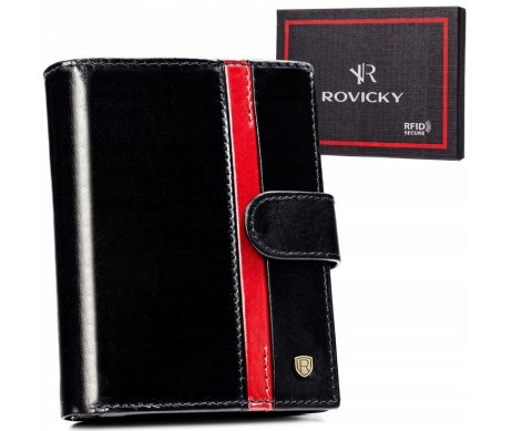 Portfel męski w orientacji pionowej ze skóry naturalnej - Rovicky Portfel męski w orientacji pionowej ze skóry naturalnej - Rovicky