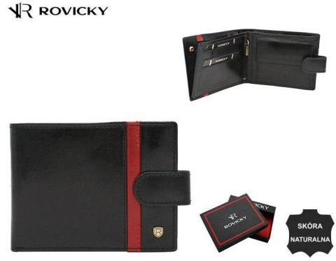 Skórzany portfel męski z systemem RFID - Rovicky Skórzany portfel męski z systemem RFID - Rovicky