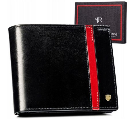 Skórzany portfel męski z systemem RFID - Rovicky Skórzany portfel męski z systemem RFID - Rovicky