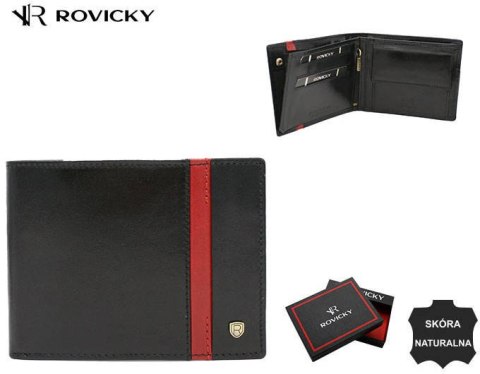 Skórzany portfel męski z systemem RFID - Rovicky Skórzany portfel męski z systemem RFID - Rovicky
