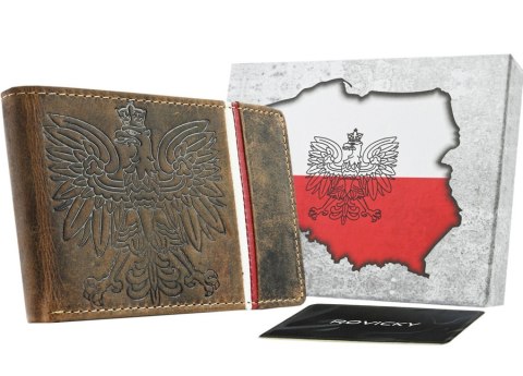 Duży, skórzany portfel z patriotycznym wzornictwem Duży, skórzany portfel z patriotycznym wzornictwem