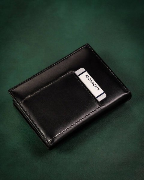Zestaw prezentowy: elegancki, skórzany portfel męski i brelok - Rovicky Zestaw prezentowy: elegancki, skórzany portfel męski i brelok - Rovicky