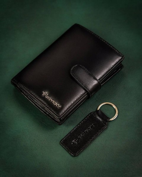 Zestaw prezentowy: elegancki, skórzany portfel męski i brelok - Rovicky Zestaw prezentowy: elegancki, skórzany portfel męski i brelok - Rovicky