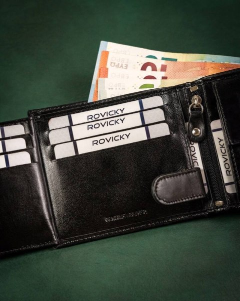 Zestaw prezentowy: skórzany portfel męski i brelok - Rovicky Zestaw prezentowy: skórzany portfel męski i brelok - Rovicky